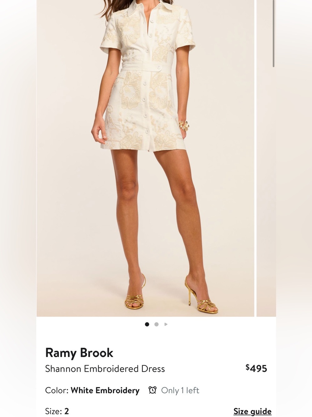 Ramy Brook Shannon Embroidered White Dress 2 NWT - Picture 2 of 4